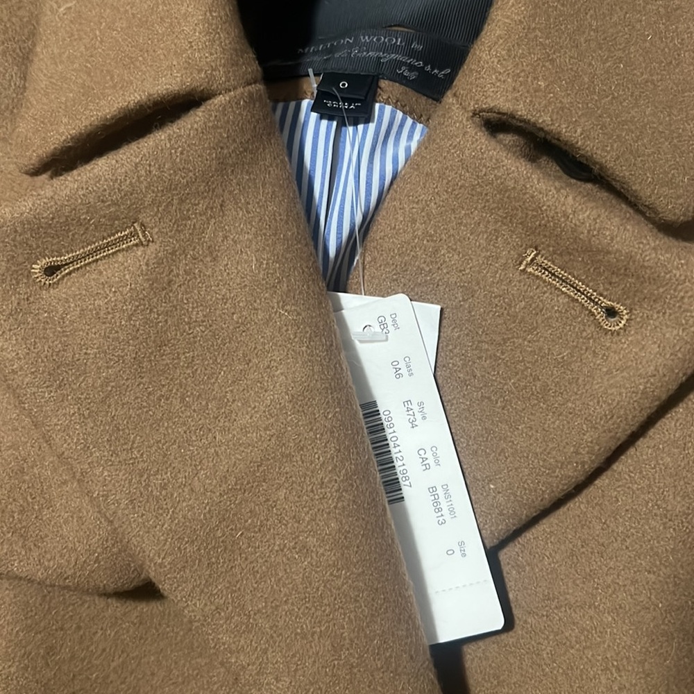 NWT- 0 -J.Crew Wool Melton Short Peacoat - $298 - Picture 2 of 8